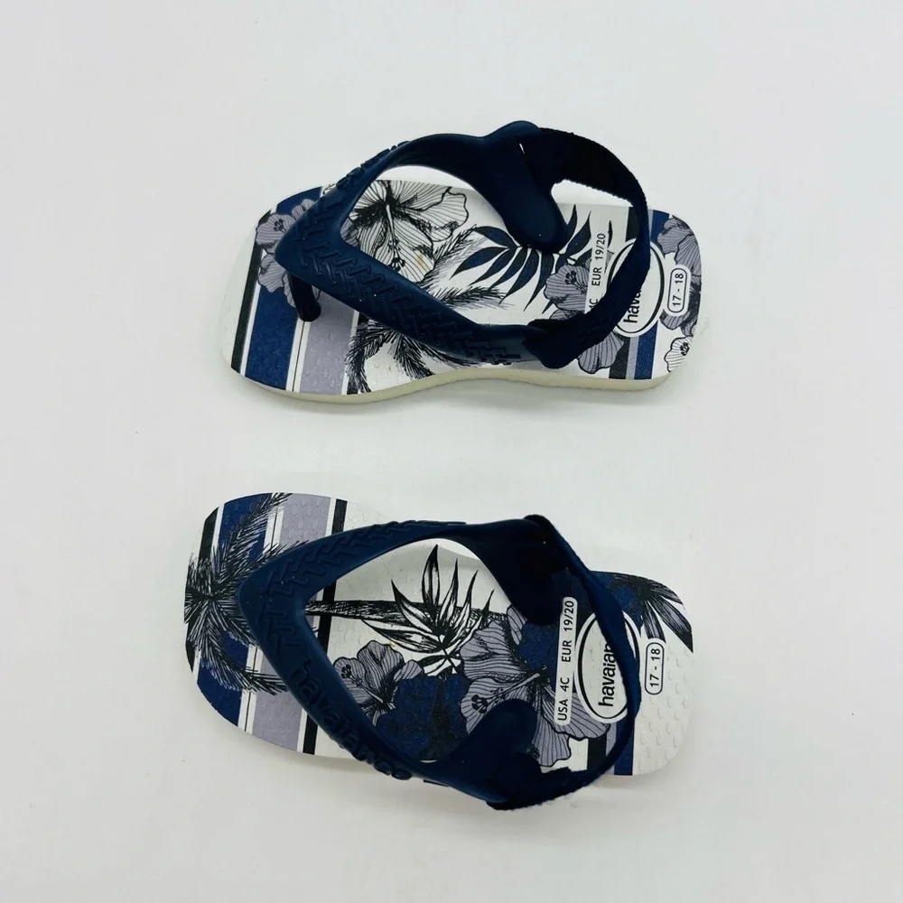 HAVAIANAS BLUE THONG TROPICAL SANDALS BABY SIZE 4